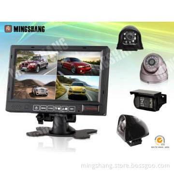 Reverse  quad monitor System with Shock Resistant, especially for bus
